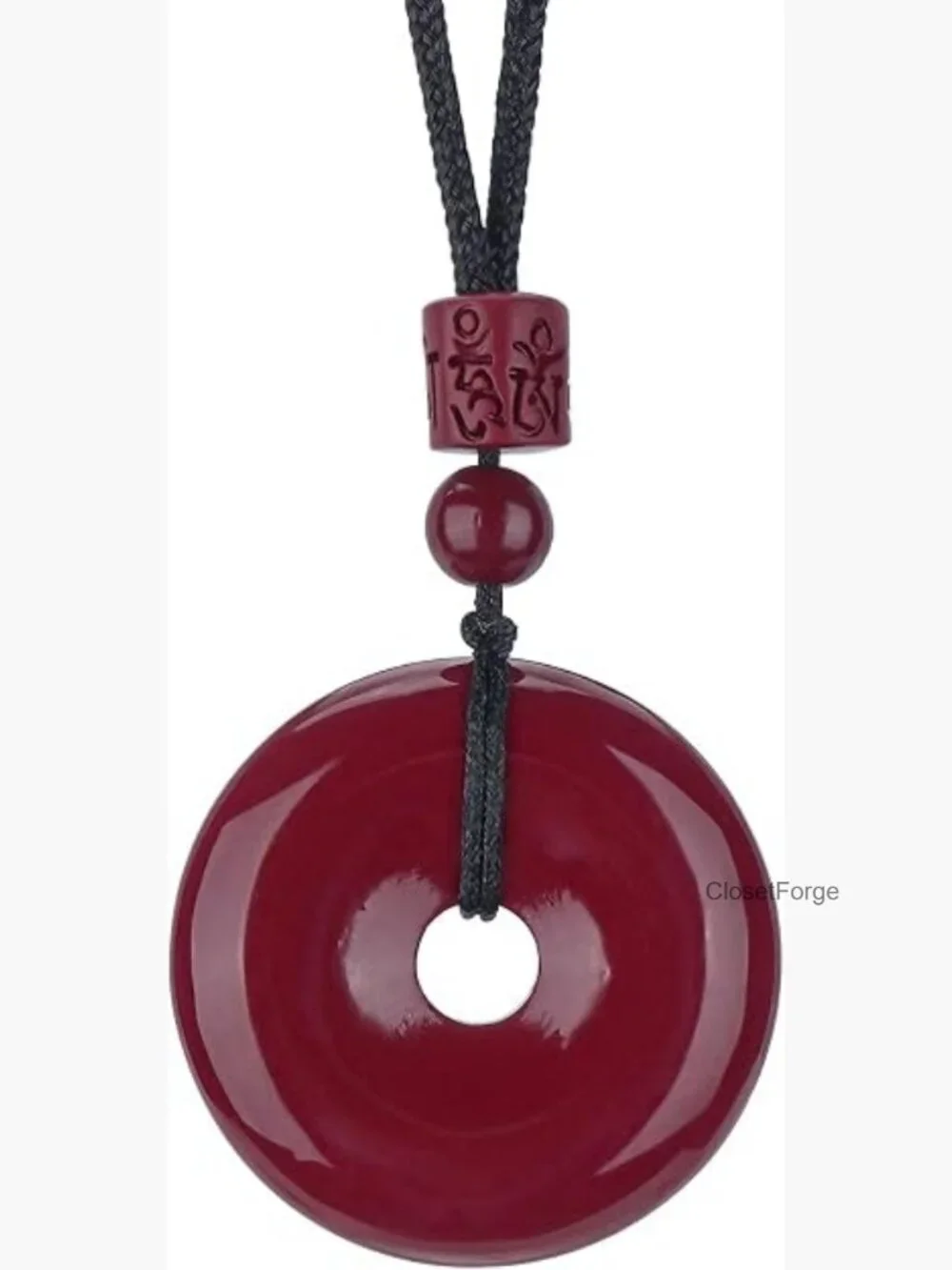 Cinnabar Feng Shui Pendant Necklace - Ping Buckle Wealth Amulet
